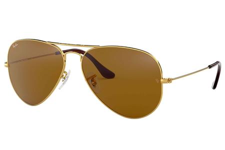 RAY BAN Aviator Classics with Gold Frames and Brown Classic Lenses