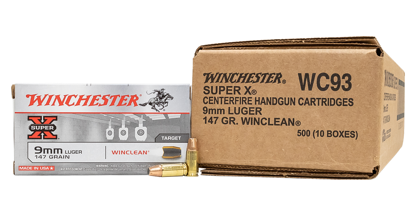 WINCHESTER AMMO 9MM 147 GR WINCLEAN SUPER-X 500CS