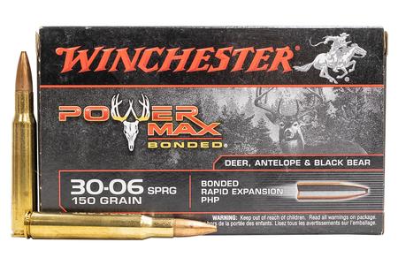 WINCHESTER AMMO 30-06 Springfield 150 gr Power Max Bonded Police Trade-In Ammo 20/Box