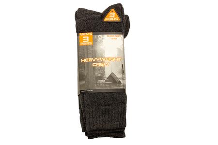 MENS HEAVYWEIGHT CREW SOCKS - 3 PACK