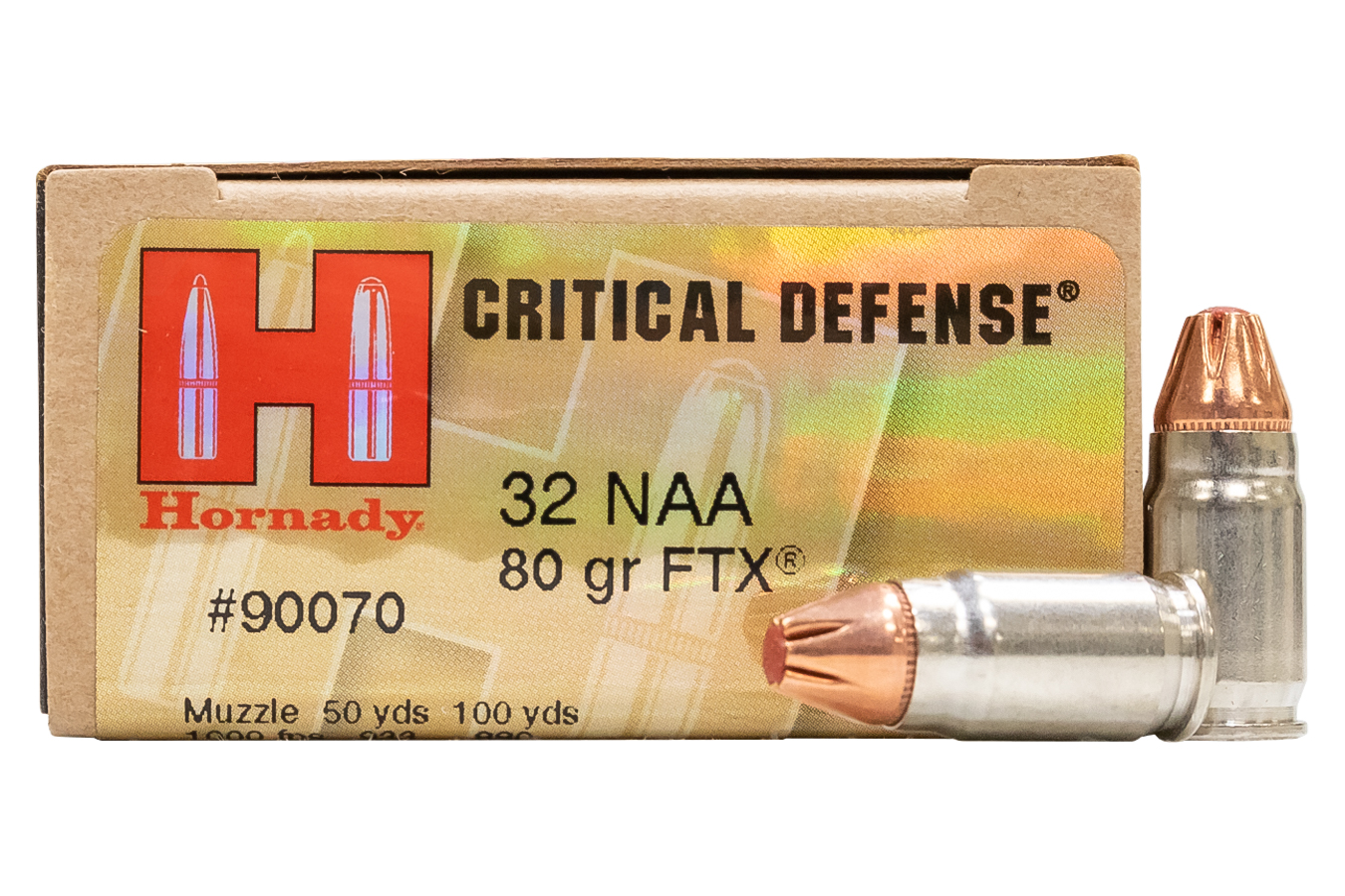 Hornady 32 NAA 80 gr FTX Critical Defense 20/Box