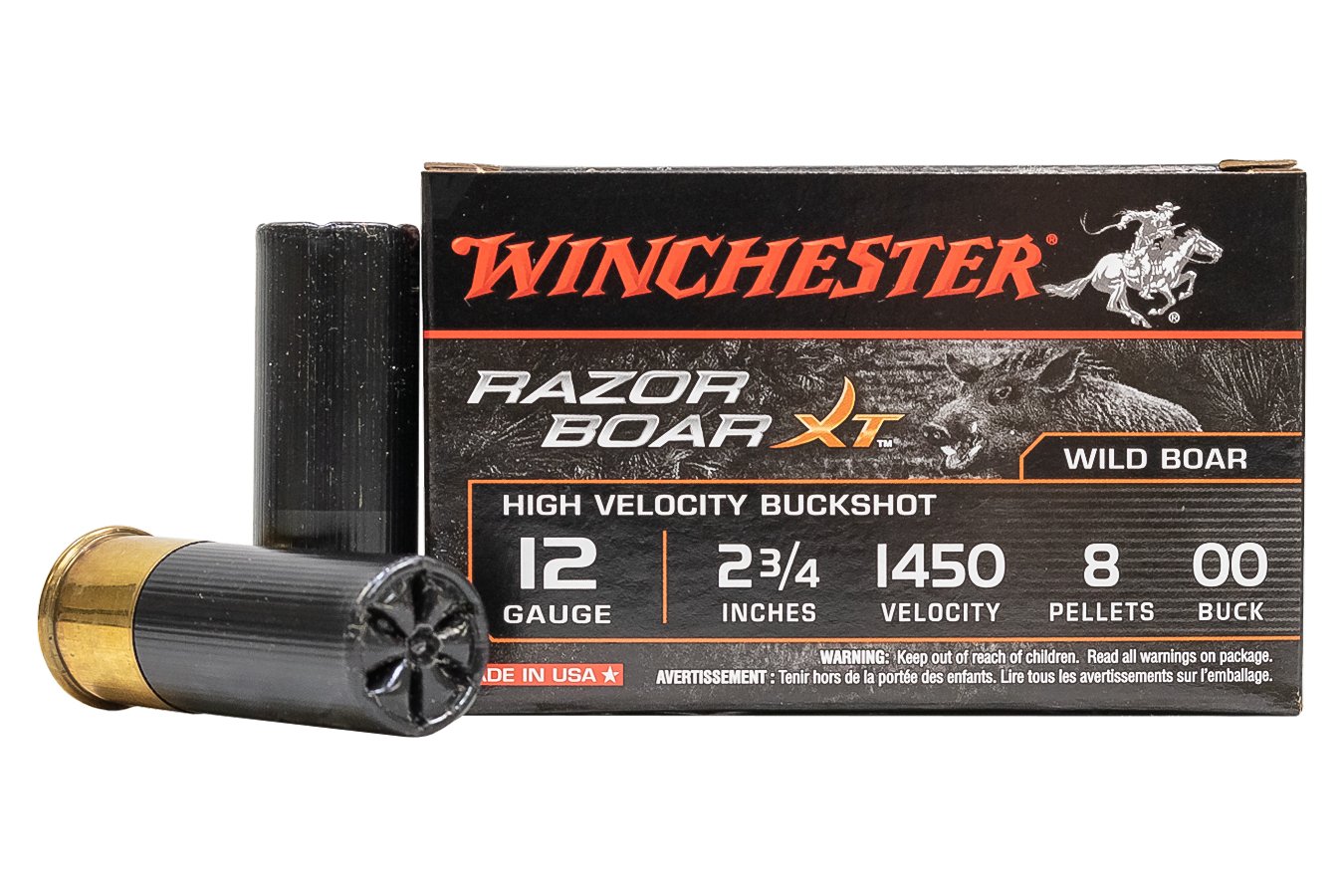 WINCHESTER AMMO 12GA #8 00 BUCK RAZOR BOAR XT 5BX