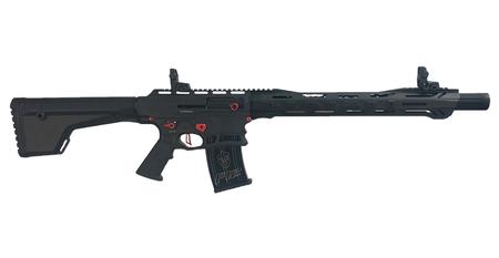 TYPHOON DEFENSE F12 Puma Sport 12 Gauge Semi-Automatic Shotgun with Black Finish and Red Accents