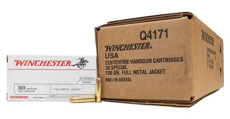 WINCHESTER AMMO 38 Special 130 gr FMJ White Box 500 Round Case