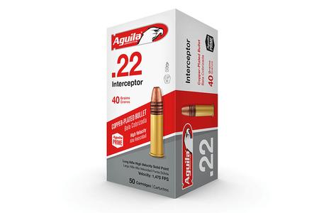 AGUILA 22LR 40 gr High Velocity Solid Point Interceptor 50/Box