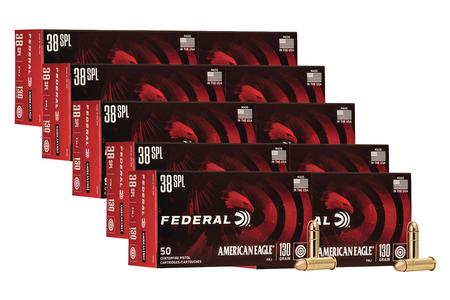 FEDERAL AMMUNITION 38 Special 130 gr Full Metal Jacket American Eagle 500 Rounds