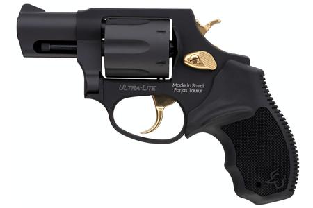 TAURUS 856 Ultra Lite 38 Special Matte Black Double-Action Revolver with Gold Accents