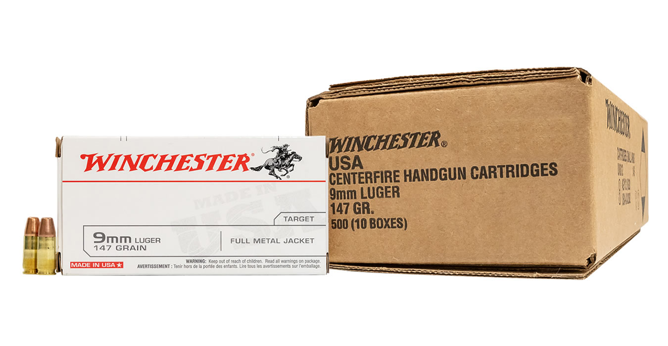WINCHESTER AMMO 9MM 147 GR FMJ FN