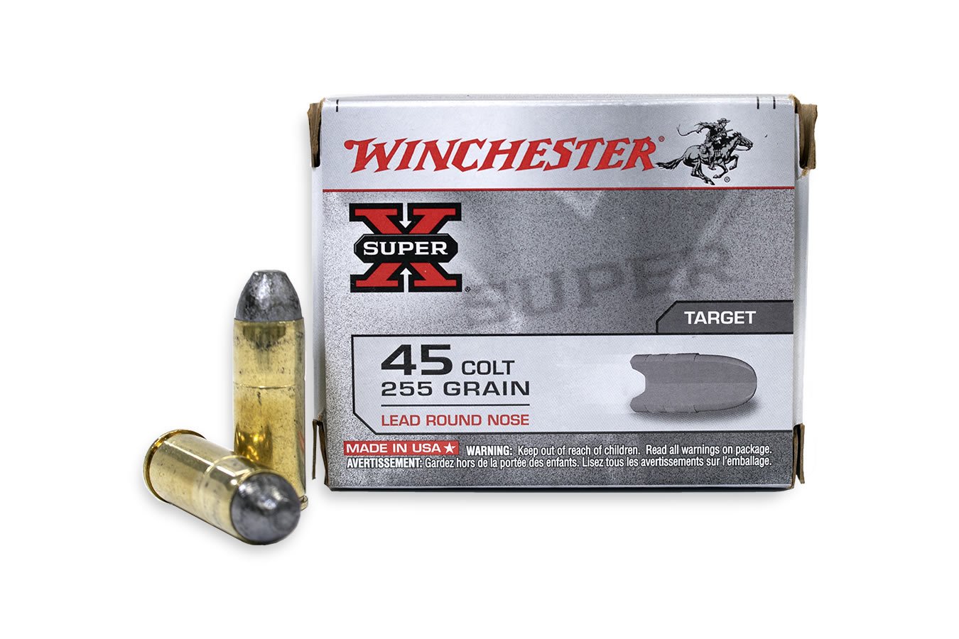 Winchester 45 Colt 255 gr LRN Super X Police Trade Ammunition 20/Box