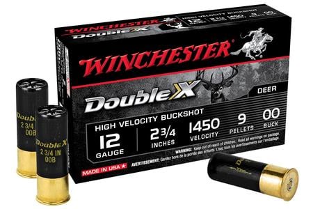 WINCHESTER AMMO 12 GA 2 3/4 Inch 9 PLT 00 Buck Double X 5/Box