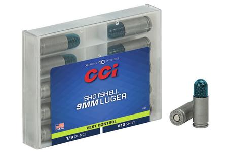 CCI AMMUNITION 9mm Shotshell 64 gr Pest Control Police Trade Ammo 10/Box