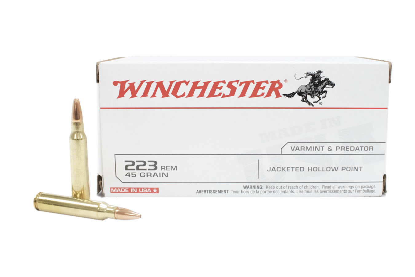 Winchester 223 Rem 45 gr JHP Police Trade Ammunition 40/box