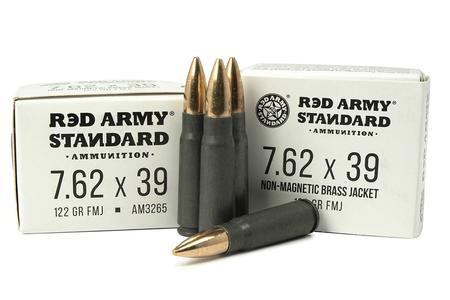 RED ARMY STANDARD 7.62x39mm 122 gr FMJ Boat-Tail Steel Case 20/Box