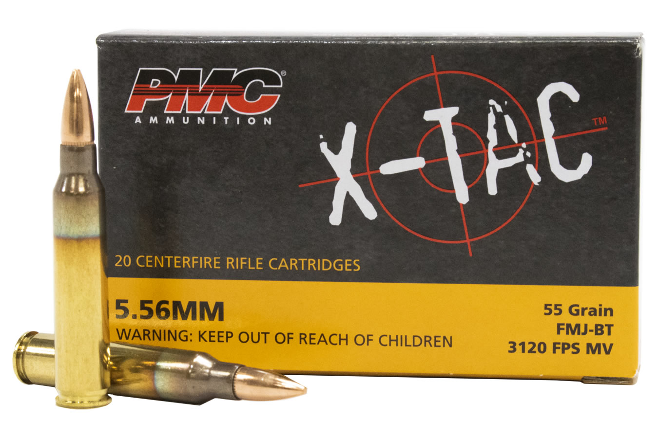 PMC 5.56MM 55 GR FMJ-BT X-TAC 20/BOX