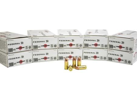 FEDERAL AMMUNITION 9mm 115 gr FMJ Range Target Practice 500 Round Package