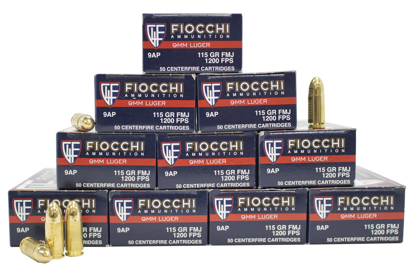 Fiocchi 9mm 115 gr FMJ Training Dynamics 500 Round Pack