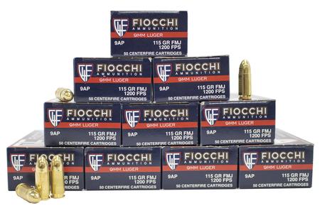 FIOCCHI 9mm 115 gr FMJ Training Dynamics 500 Round Pack