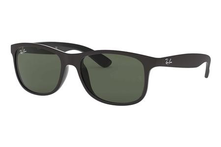 RAY BAN Andy Sunglasses with Nylon Black Frame and Green Classic Lenses