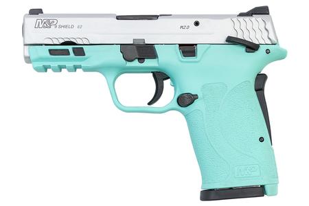 SMITH AND WESSON MP9 Shield EZ 9mm Pistol with Robins Egg Blue Frame and Silver Slide