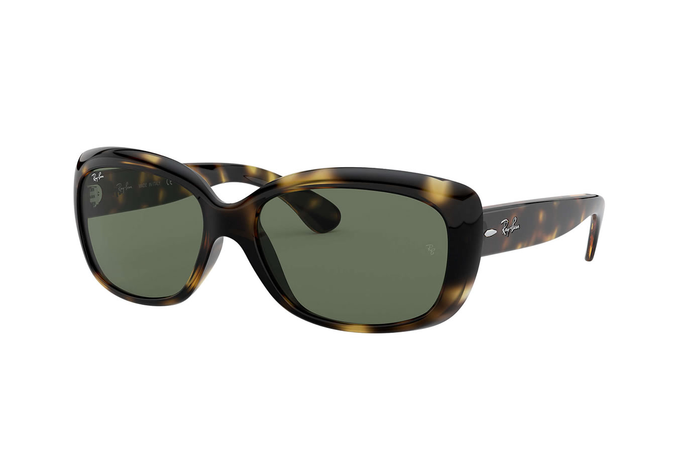 Ray-Ban Jackie Ohh with Gloss Tortoise Frame and Green Classic G-15 ...