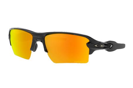 FLAK 2.0 XL WITH POLISHED BLACK FRAME AND PRIZM RUBY POLARIZED LENSES