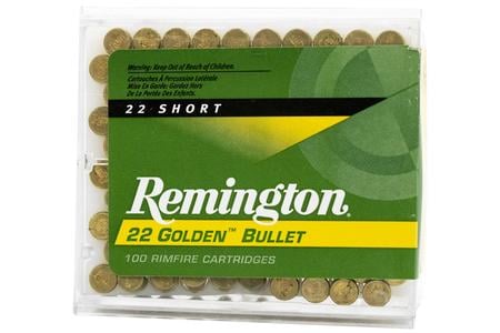 REMINGTON 22 Short 29 gr Plated Lead Round Nose Golden Bullet 100/Box