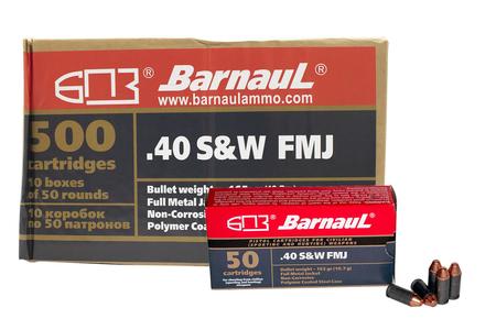 BARNAUL 40 SW 165 gr FMJ Steel Polycoated 500/Case