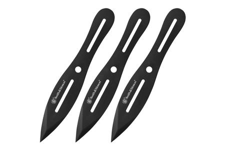 3 PC 8 IN BLACK COATED THROWING KNIVES