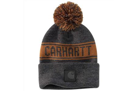 AH487 M KNIT POM-POM GRAPHIC HAT