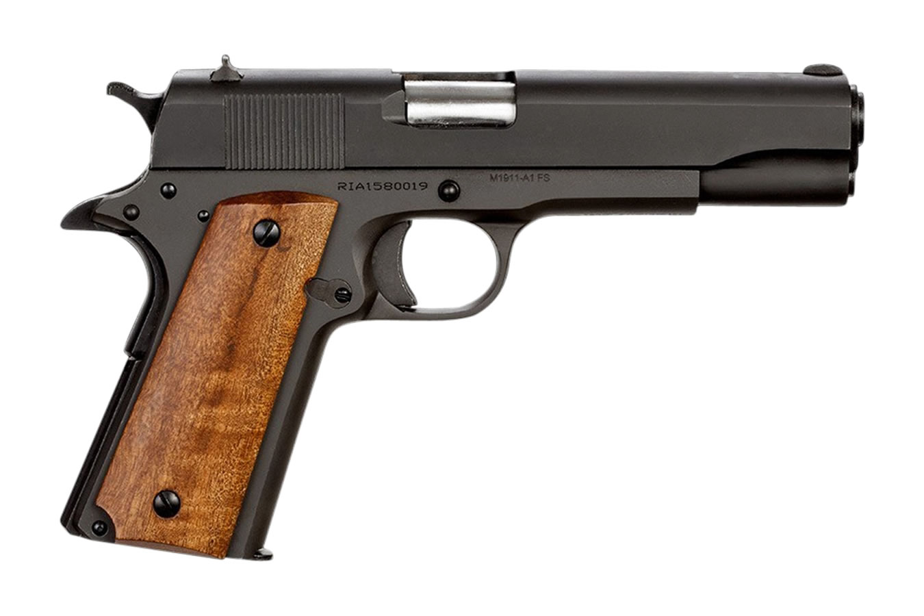 Rock Island Armory 1911 GI Standard FS 45 ACP Pistol with Smooth Wood Grips Sportsman's