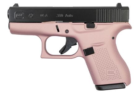 GLOCK 42 380 ACP Single Stack Pistol with Cerakote Pink Frame