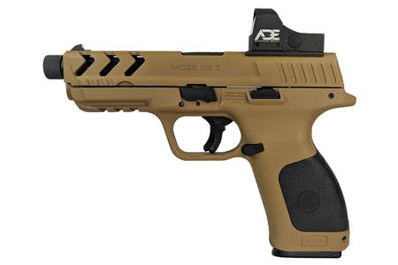 GIRSAN MC28 SA-TV BX 9mm Flat Dark Earth Striker-Fired Pistol with Threaded Barrel and Red Dot Optic