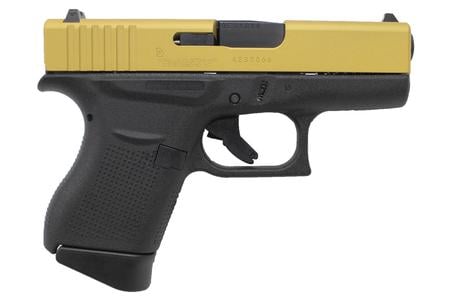 GLOCK 43 9MM 6RD BLACK W/ GOLD SLIDE