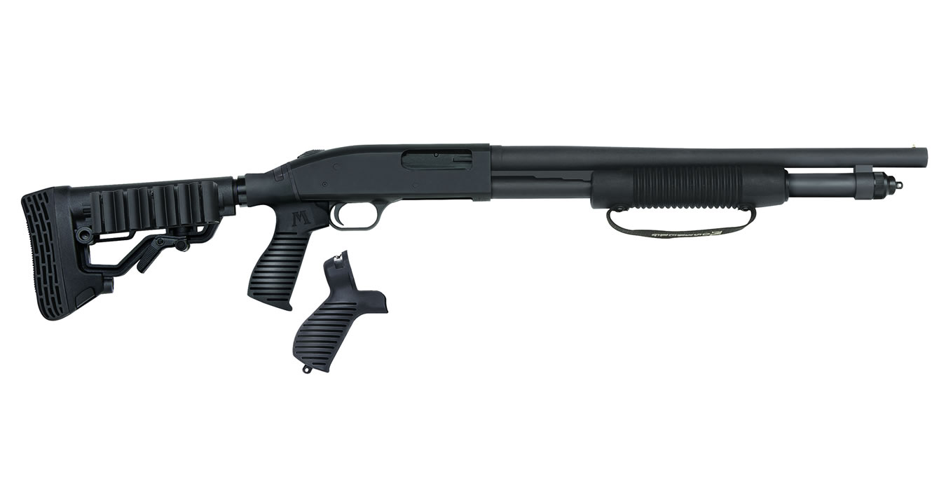 MOSSBERG 590 TACTICAL 12 GAUGE PUMP SHOTGUN WITH 6-POSITION ADJUSTABLE STOCK AND FLEX PI