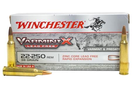 WINCHESTER AMMO 22-250 Rem 38 gr Lead Free Rapid Expansion Varmint X 20/Box