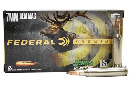 FEDERAL AMMUNITION 7mm Rem Mag 165 gr BTSP Sierra Gameking 20/Box