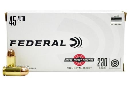 FEDERAL AMMUNITION 45 ACP 230 gr FMJ Range and Target 50/Box