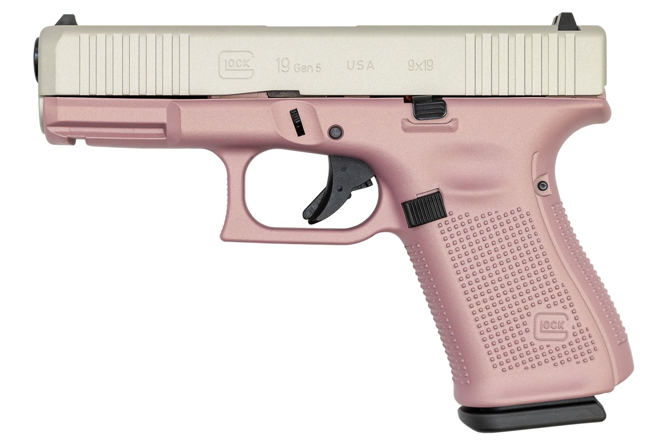 GLOCK 19 GEN5 9MM PINK CHAMPAGNE/SHIMMERING ALUMINUM