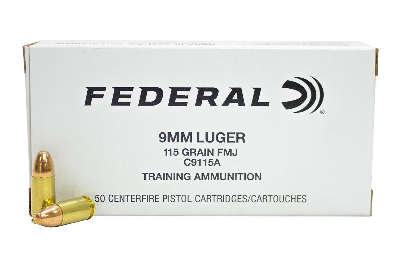 FEDERAL AMMUNITION 9MM 115 GR FMJ TRAINING AMMUNITION 50/BOX