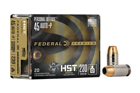 FEDERAL AMMUNITION 45 Auto +P 230 HST Jacketed Hollow Point Federal 20/Box 
