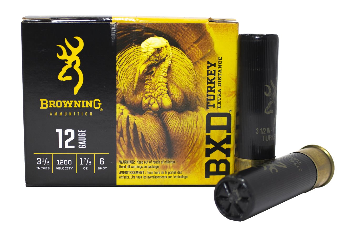 BROWNING AMMUNITION 12 GAUGE 3-1/2 IN 1-7/8 OZ 6 SHOT BXD TURKEY EXTRA DISTANCE 10/BOX