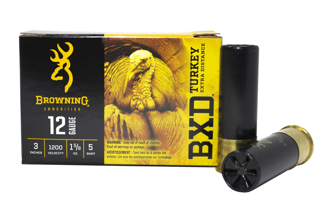 BROWNING AMMUNITION 12 GAUGE 3 INCH 1-5/8 PZ 5 SHOT BXD TURKEY 10/BOX