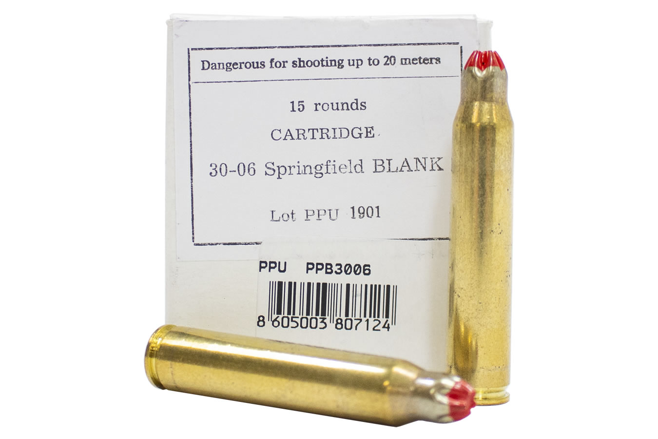 PPU 30-06 SPRINGFIELD BLANK AMMO 15/BOX