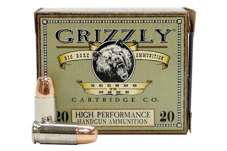 GRIZZLY AMMO 9mm +P 124 gr Jacketed Hollow Point 20/Box