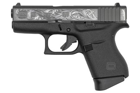 GLOCK 43 9mm Single Stack Pistol with Custom Engraved Slide (Made in the USA)