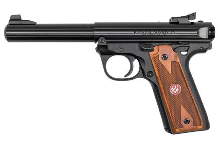 RUGER Mark IV 22/45 22 LR Semi-Auto Pistol with Wood Grips
