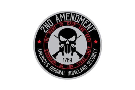 6X8 2ND AMENDMENT CIRCLE WITH SKULL VINYL STICKER