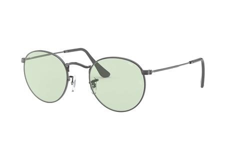 RAY BAN Round Solid Evolve with Gunmetal Frame and Green/Blue Photochromic Evolve Lensesz