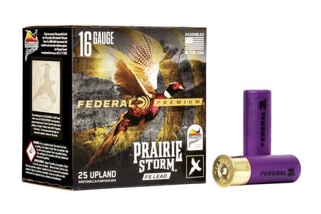 FEDERAL AMMUNITION 16 Gauge 2-3/4 In 1-1/4 oz 6 Shot FS Lead Prairie Storm 25/Box