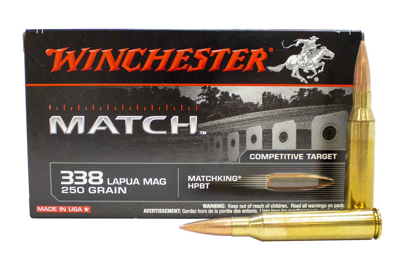 WINCHESTER AMMO 338 LAPUA MAG 250 GR HPBT SIERRA MATCHKING 20/BOX